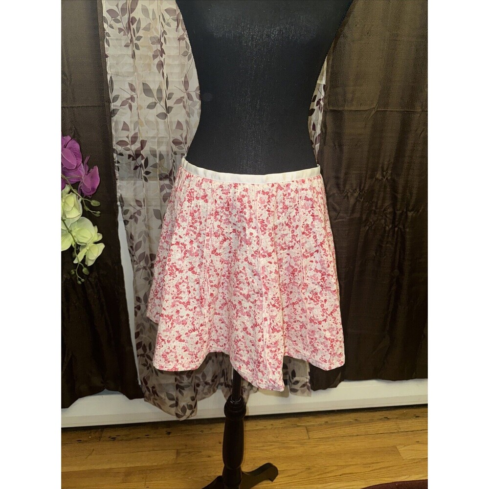 VTG Forever 21 Womens Pink And White Floral Mini Skirt Size Large